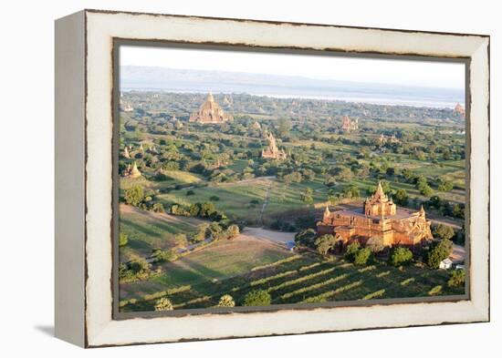 Early Morning Sunshine over the Terracotta Temples of Bagan, Myanmar (Burma)-Annie Owen-Framed Premier Image Canvas