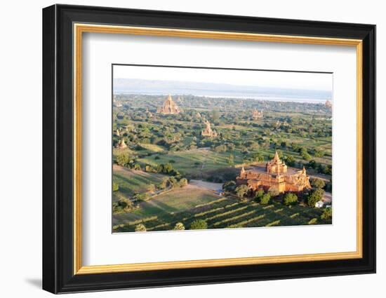 Early Morning Sunshine over the Terracotta Temples of Bagan, Myanmar (Burma)-Annie Owen-Framed Photographic Print