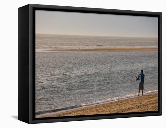 Early Morning Surfcasting on the Beach at Cape Cod National Seashore, Massachusetts, USA-Jerry & Marcy Monkman-Framed Premier Image Canvas