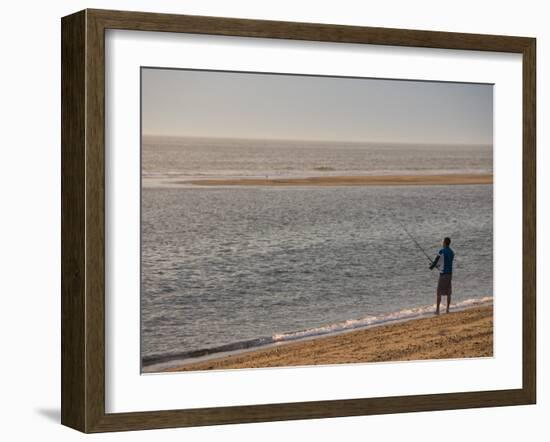 Early Morning Surfcasting on the Beach at Cape Cod National Seashore, Massachusetts, USA-Jerry & Marcy Monkman-Framed Photographic Print