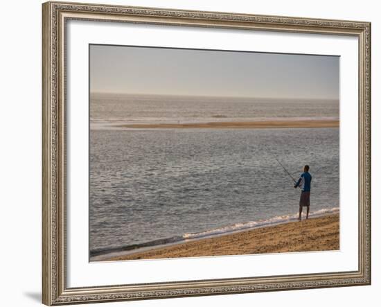 Early Morning Surfcasting on the Beach at Cape Cod National Seashore, Massachusetts, USA-Jerry & Marcy Monkman-Framed Photographic Print