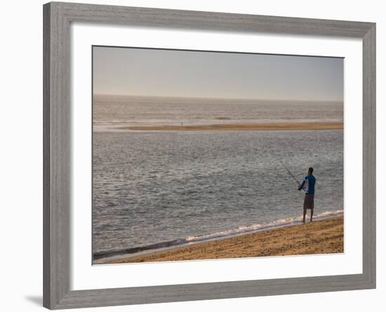 Early Morning Surfcasting on the Beach at Cape Cod National Seashore, Massachusetts, USA-Jerry & Marcy Monkman-Framed Photographic Print