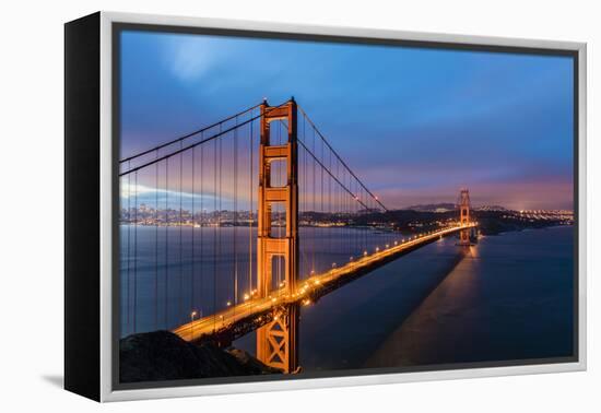 Early Morning Traffic on the Golden Gate Bridge in San Francisco, California, Usa-Chuck Haney-Framed Premier Image Canvas