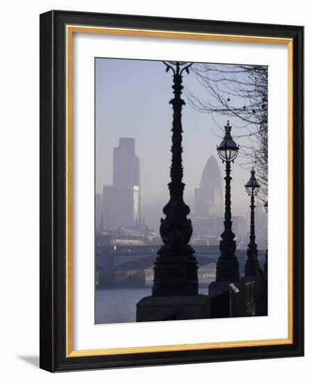 Early Morning View of the City of London from the South Bank, London, England, United Kingdom-Amanda Hall-Framed Photographic Print