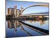 Early Morning View of the Millennium Bridge, Salford Quays, Manchester, Greater Manchester, England-Chris Hepburn-Mounted Photographic Print