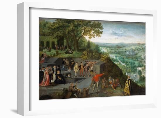 Early Netherlandish Art : L'empereur Rodolphe II (1552-1612) Pendant Une Cure De Boisson - Emperor-Lucas van Valckenborch-Framed Giclee Print