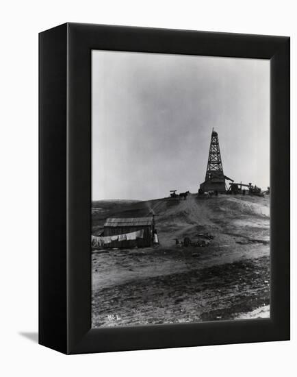 Early Oil Drilling Operation-null-Framed Premier Image Canvas