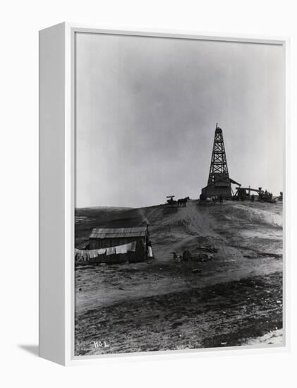 Early Oil Drilling Operation-null-Framed Premier Image Canvas