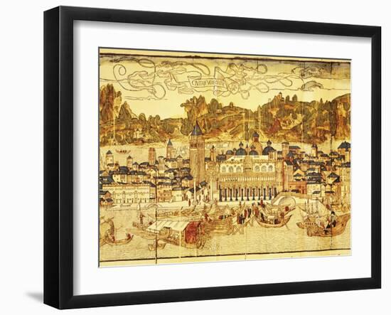 Early Panorama of Venice Dating from the 15th Century, Sansovino Library, Venice, Veneto, Italy-Adam Woolfitt-Framed Photographic Print