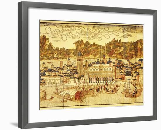 Early Panorama of Venice Dating from the 15th Century, Sansovino Library, Venice, Veneto, Italy-Adam Woolfitt-Framed Photographic Print