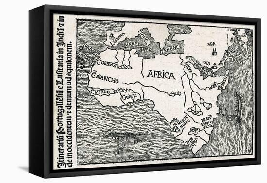 Early Portuguese Map of Africa-null-Framed Premier Image Canvas