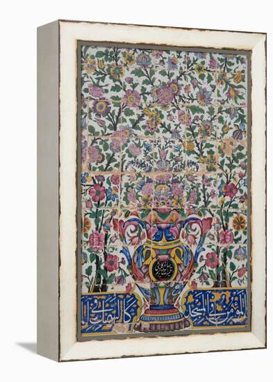 Early Qajar tiling, Masjed-e Vakil (Regent's Mosque), Shiraz, Iran, Middle East-James Strachan-Framed Premier Image Canvas