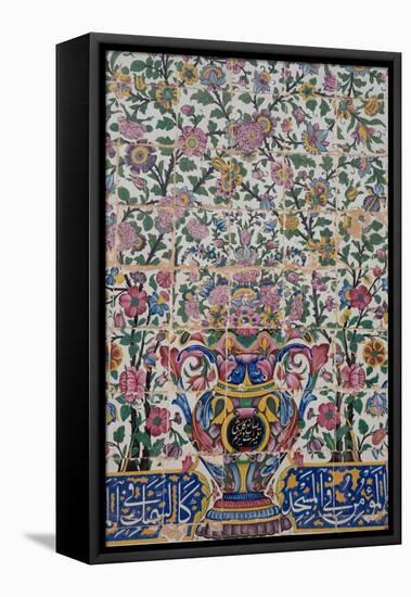 Early Qajar tiling, Masjed-e Vakil (Regent's Mosque), Shiraz, Iran, Middle East-James Strachan-Framed Premier Image Canvas