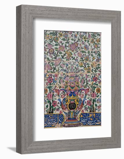 Early Qajar tiling, Masjed-e Vakil (Regent's Mosque), Shiraz, Iran, Middle East-James Strachan-Framed Photographic Print