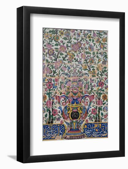 Early Qajar tiling, Masjed-e Vakil (Regent's Mosque), Shiraz, Iran, Middle East-James Strachan-Framed Photographic Print