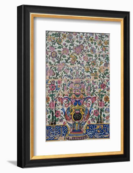 Early Qajar tiling, Masjed-e Vakil (Regent's Mosque), Shiraz, Iran, Middle East-James Strachan-Framed Photographic Print