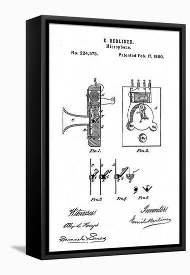 Early Recording Device: the Berliner Microphone Patent, 1880-null-Framed Stretched Canvas