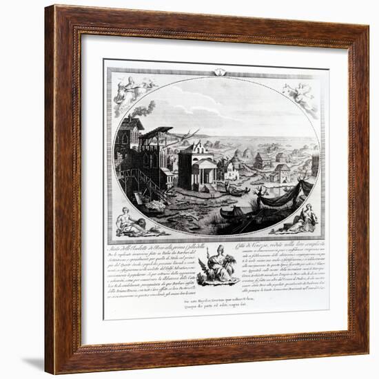 Early Settlement of Venice (Engraving) (Also See 316845)-Italian-Framed Giclee Print