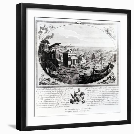 Early Settlement of Venice (Engraving) (Also See 316845)-Italian-Framed Giclee Print