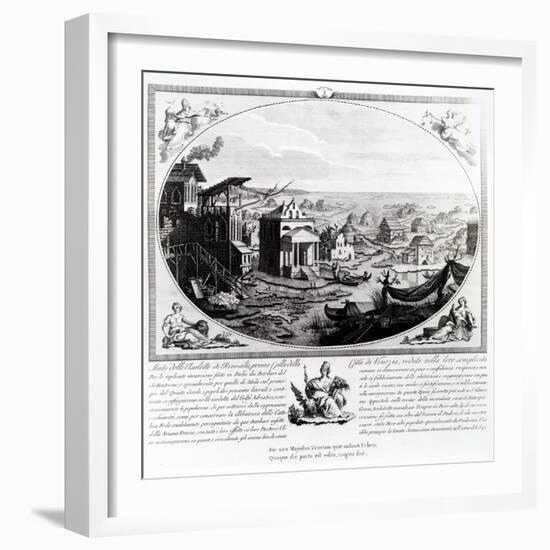 Early Settlement of Venice (Engraving) (Also See 316845)-Italian-Framed Giclee Print