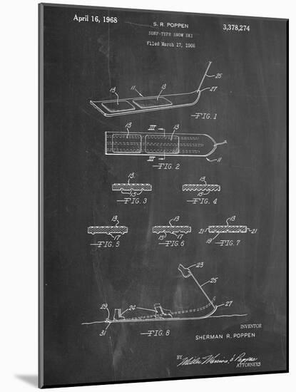 Early Snowboard Patent-null-Mounted Art Print