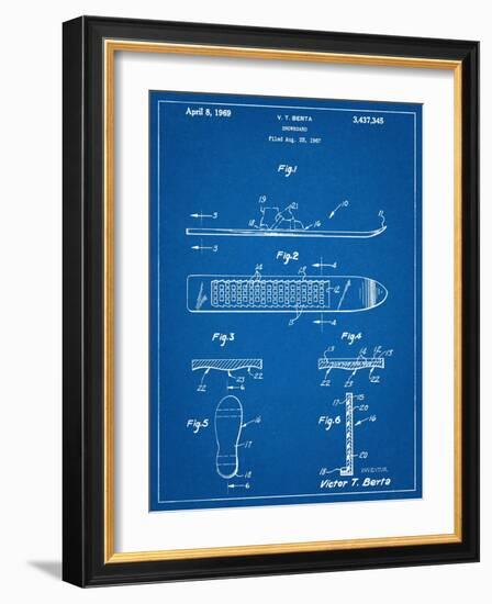 Early Snowboard Patent-null-Framed Art Print