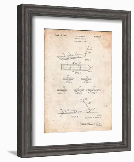 Early Snowboard Patent-Cole Borders-Framed Art Print