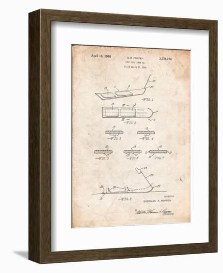 Early Snowboard Patent-Cole Borders-Framed Art Print