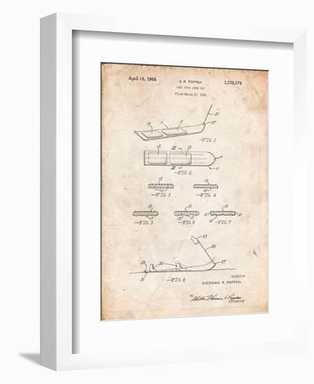 Early Snowboard Patent-Cole Borders-Framed Art Print