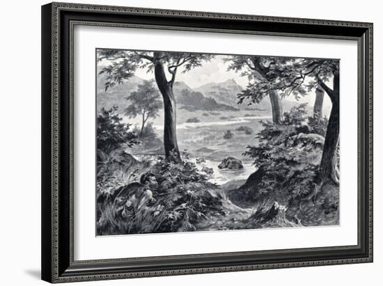 Early Stone Age Man Hunting-G.F. Scott Elliot-Framed Art Print