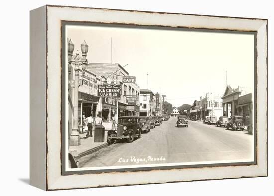 Early Street Scene of Las Vegas, Nevada-null-Framed Stretched Canvas