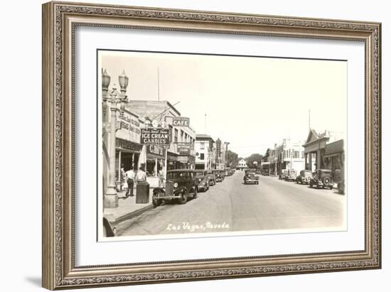 Early Street Scene of Las Vegas, Nevada-null-Framed Art Print