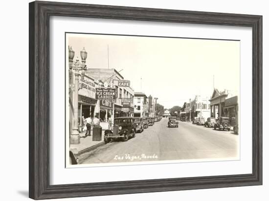 Early Street Scene of Las Vegas, Nevada-null-Framed Art Print