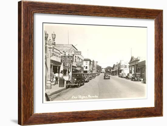 Early Street Scene of Las Vegas, Nevada-null-Framed Art Print