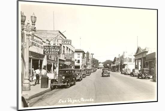 Early Street Scene of Las Vegas, Nevada-null-Mounted Art Print