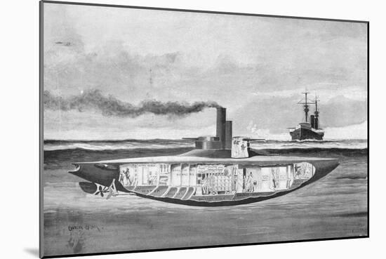 Early Submarine-null-Mounted Giclee Print