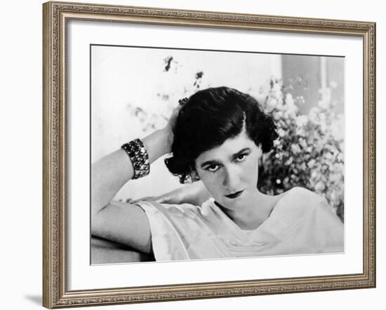 Early Undated Photo of French Fashion Designer Coco Chanel--Framed Premium Photographic Print