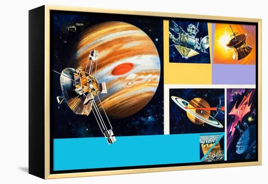 Early Unmanned Space Missions to the Outer Planets-Wilf Hardy-Framed Premier Image Canvas