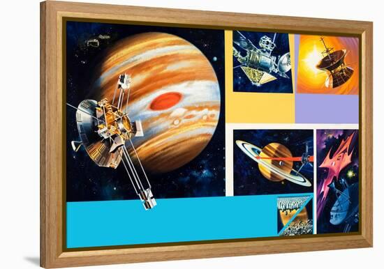 Early Unmanned Space Missions to the Outer Planets-Wilf Hardy-Framed Premier Image Canvas