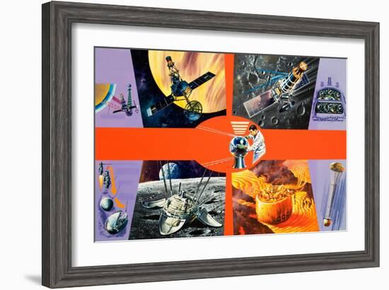 Early Unmanned Space Missions-Wilf Hardy-Framed Giclee Print