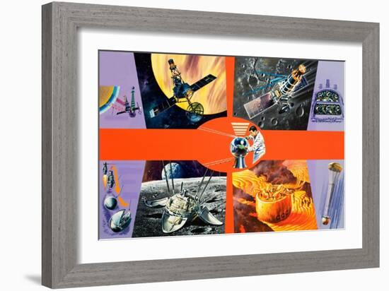 Early Unmanned Space Missions-Wilf Hardy-Framed Giclee Print