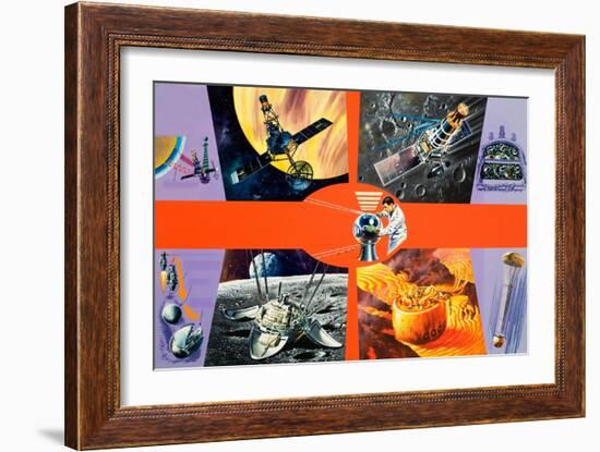 Early Unmanned Space Missions-Wilf Hardy-Framed Giclee Print