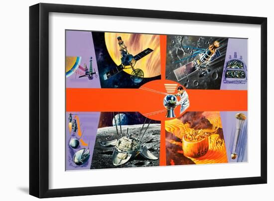 Early Unmanned Space Missions-Wilf Hardy-Framed Giclee Print