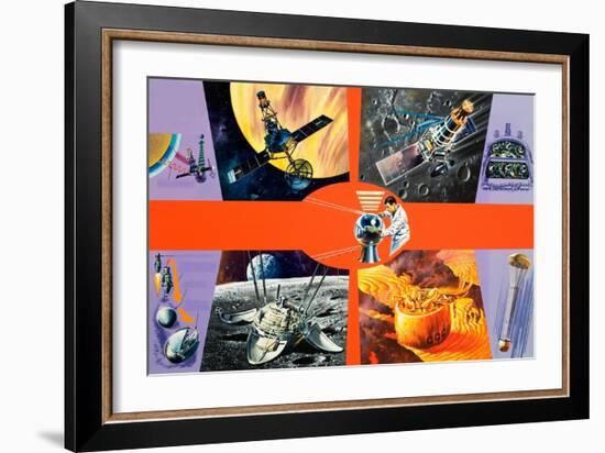 Early Unmanned Space Missions-Wilf Hardy-Framed Giclee Print