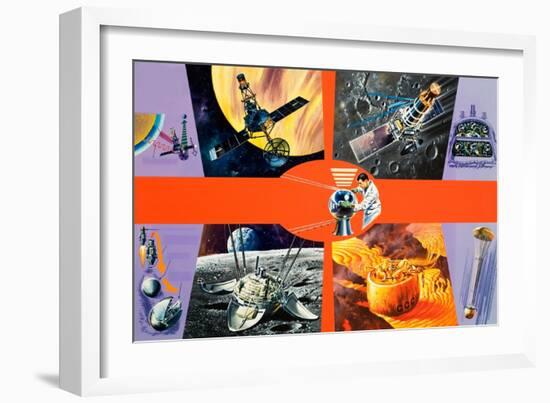 Early Unmanned Space Missions-Wilf Hardy-Framed Giclee Print