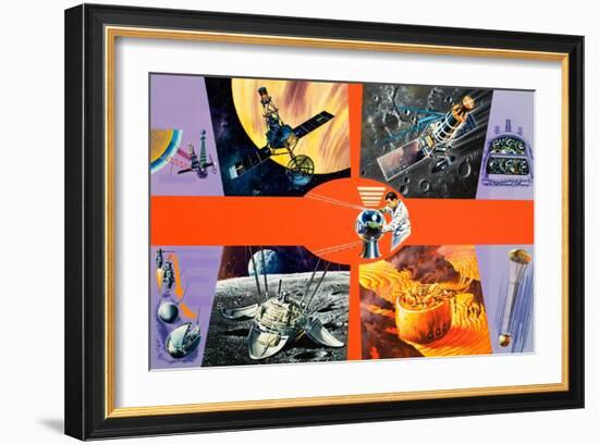 Early Unmanned Space Missions-Wilf Hardy-Framed Giclee Print