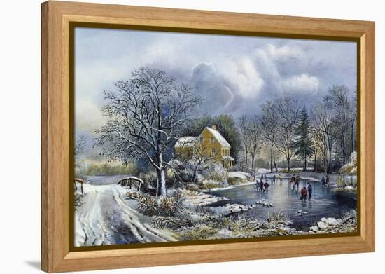 Early Winter, 1869-Currier & Ives-Framed Premier Image Canvas