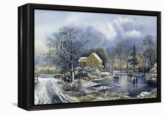 Early Winter, 1869-Currier & Ives-Framed Premier Image Canvas