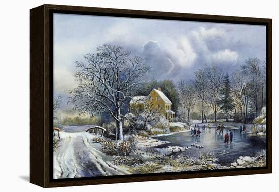 Early Winter, 1869-Currier & Ives-Framed Premier Image Canvas