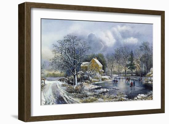 Early Winter, 1869-Currier & Ives-Framed Giclee Print